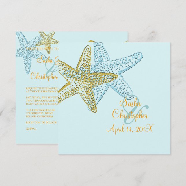 Beach Wedding Invitations (Front/Back)