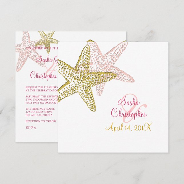 Beach Wedding Invitations/speckles stock Invitation (Front/Back)