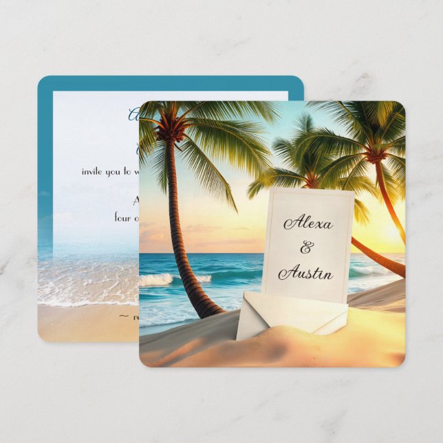 Beach Wedding Invite (Front/Back)