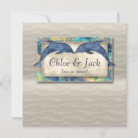 Beach Wedding Invite Dolphin Luau Party Nautical