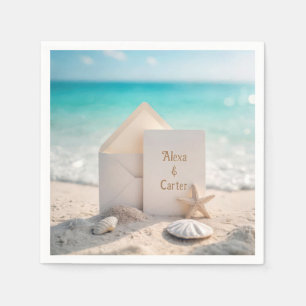 Beach Wedding Invite With Starfish Napkin