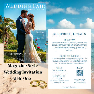 Beach Wedding Magazine Cover Invitation