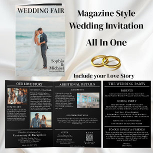 Beach Wedding Magazine Cover Invitation