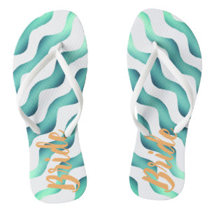 Beach Wedding Marine Bride Summer Flip Flops