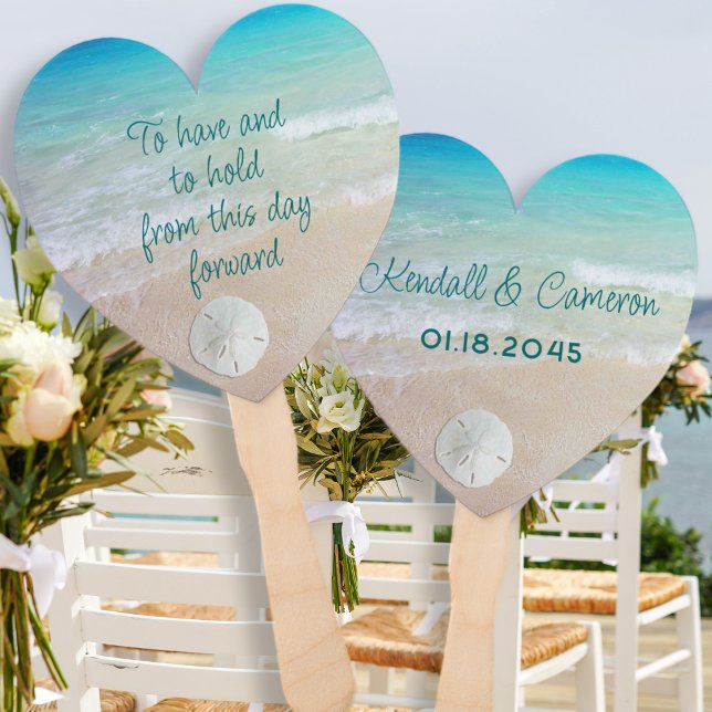 Beach Wedding Marriage Saying Hand Fan (Creator Uploaded)