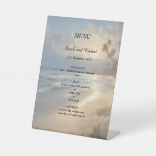 Beach Wedding Menu  Pedestal Sign