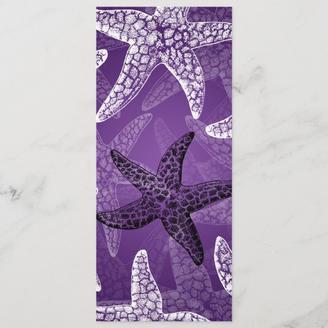 Beach Wedding  Menu Starfish Purple (Front)