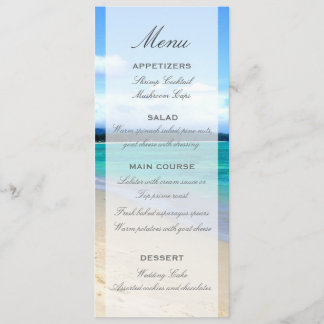Beach Wedding Menu Template