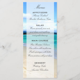 Beach Wedding Menu Template