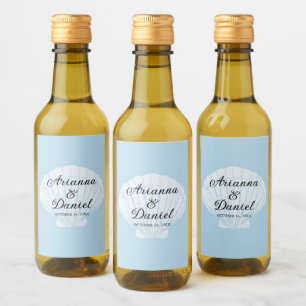 Beach Wedding Mini Wine Labels Seaside Beach Blue
