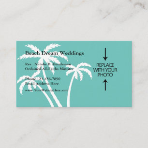 Beach Wedding Minister Business Card