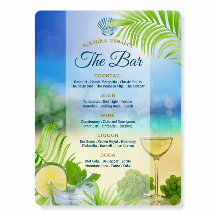 Beach Wedding Mojito Palm Leaves The Bar