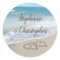 Beach Wedding Monogram Hearts in the Sand
