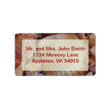 Beach Wedding Multicolored Seashell Address Label