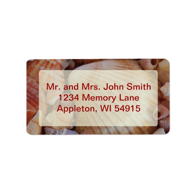 Beach Wedding Multicolored Seashell Address Label (Front)