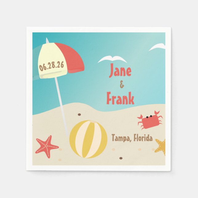 Beach Wedding  Napkin (Front)