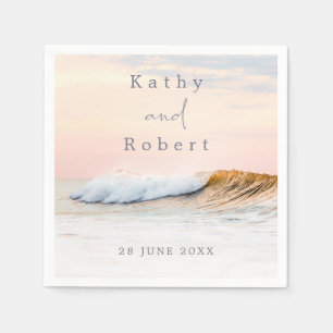 BEACH WEDDING NAPKINS   OCEAN SUNSET