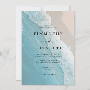 Beach Wedding Ocean Sand Wedding Invitation