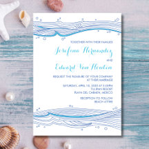 Beach Wedding Ocean Waves Invitations