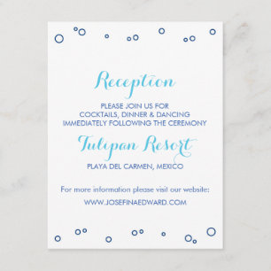 Beach Wedding Ocean Waves Reception Card