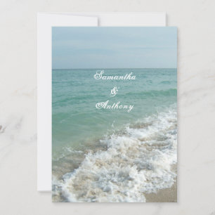 Beach Wedding or Destination Wedding Blue Ocean Invitation