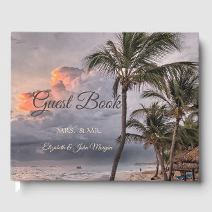 Beach  Wedding,Palm Guest Book