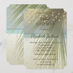 Beach Wedding  Palm Leaves Bridal Shower Invitation