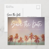 Beach Wedding Palm Tree Budget Save the Date