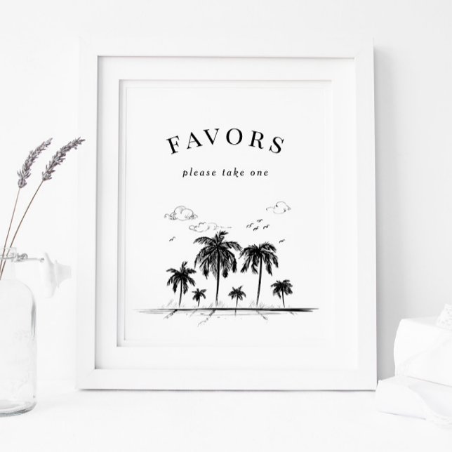 Beach Wedding Palm Tree Favours Sign (Creator Uploaded)