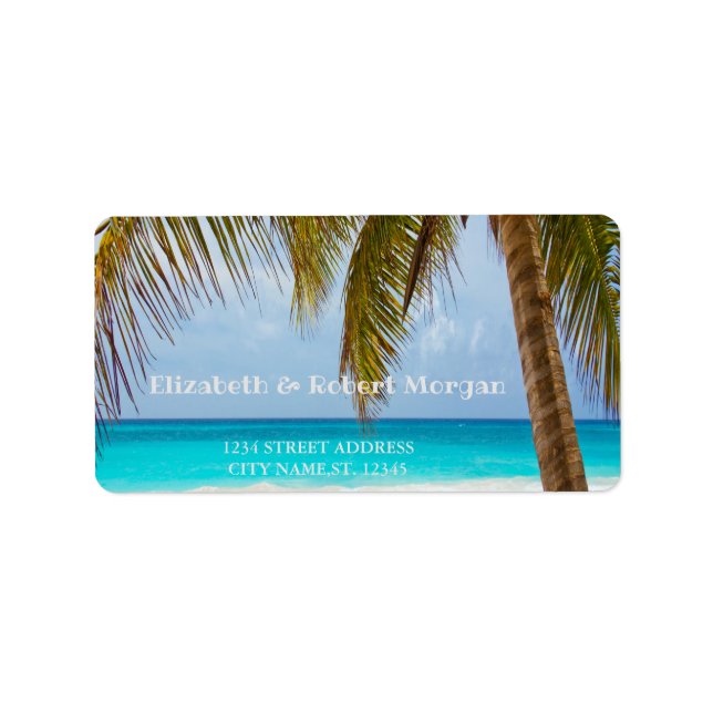 Beach Wedding Palm  Wedding Label (Front)