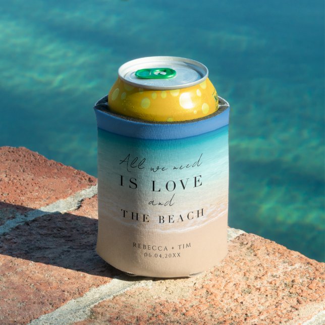 Beach Wedding Party Favours  Can Cooler (In Situ Pool)