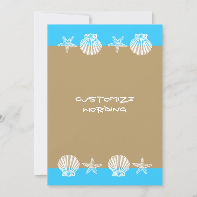 Beach wedding party invitations - template (Front)