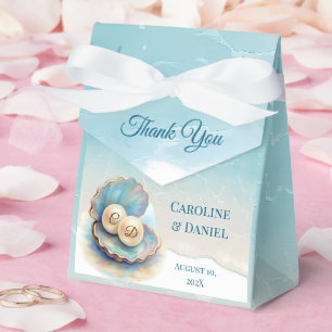 Beach Wedding Pearls Shell Elegant Ocean Theme  Favour Box