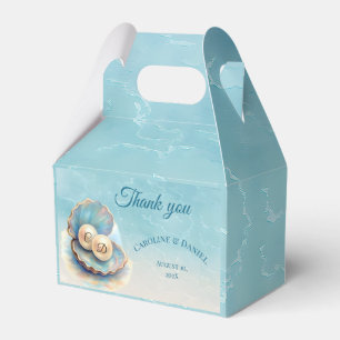 Beach Wedding Pearls Shell Elegant Ocean Theme  Favour Box