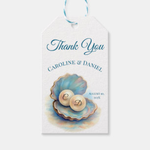 Beach Wedding Pearls Shell Elegant Ocean Theme  Gift Tags