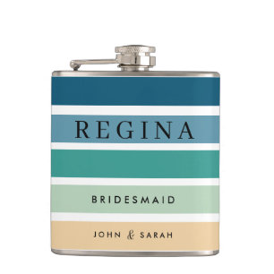 Beach Wedding Personalised Bridesmaid Hip Flask