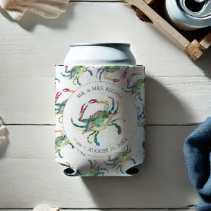 Beach Wedding Personalised Can Coolers