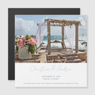 Beach Wedding Photo Save the Date Magnetic Invitation
