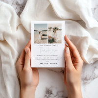 Beach Wedding Photo Thank You Card