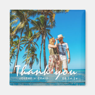 Beach Wedding Photo Thank You  Magnet