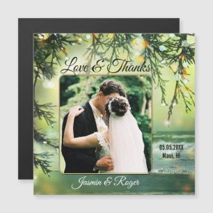 Beach Wedding Photo Thank You Magnetic Card