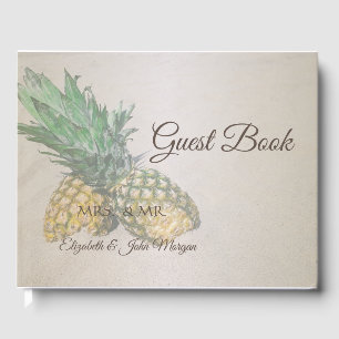 Beach  Wedding Pineapple Guest Book