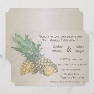 Beach  Wedding Pineapple  Invitation