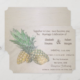 Beach  Wedding Pineapple  Invitation
