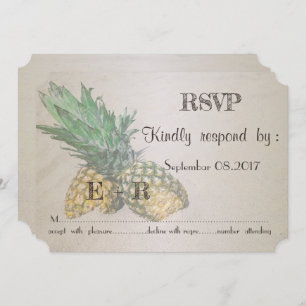 Beach Wedding Pineapple  RSVP Invitation