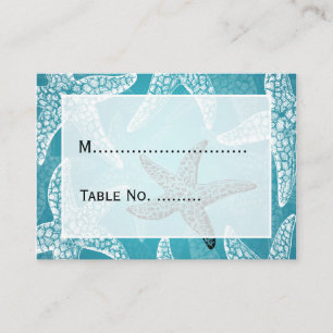 Beach Wedding Placecards Starfish Blue