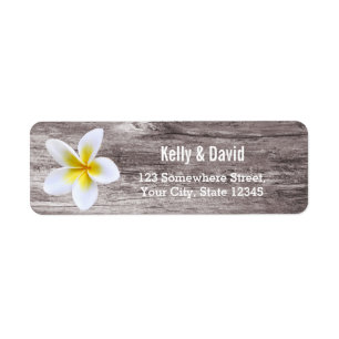 Beach Wedding Plumeria Flower Return Address