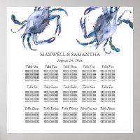 Beach Wedding Printable Seating Chart