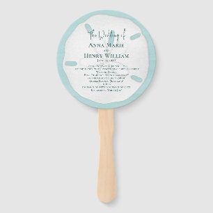 Beach Wedding Program Elegant Destination Hand Fan