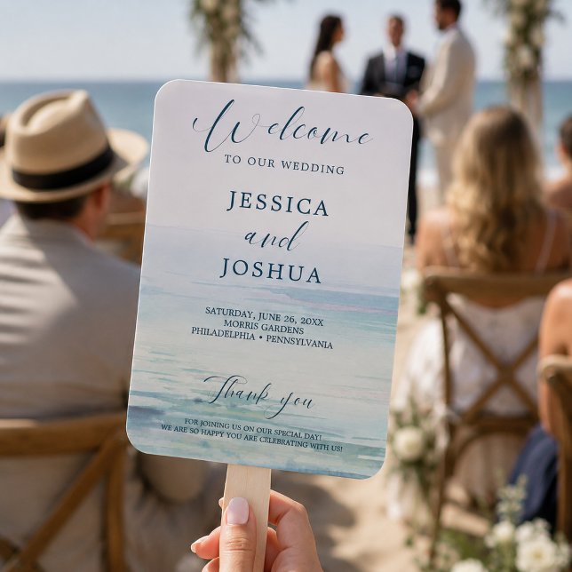 Beach Wedding Program Fan (Creator Uploaded)